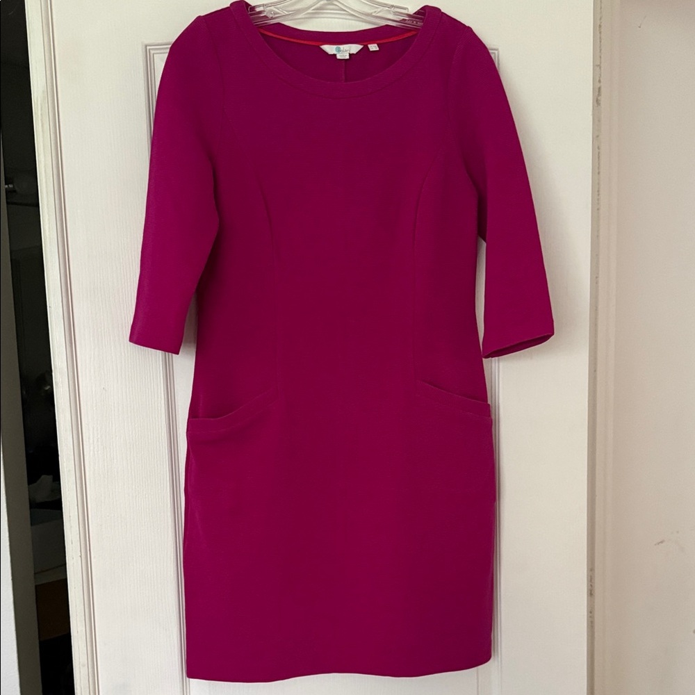 Boden Fuchsia Long Sleeve Dress